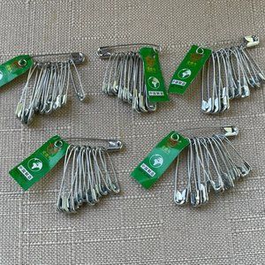 Lot of 60 Safety Pins Silver Tone Tailoring Pins Stitching Craft Clothes Pins